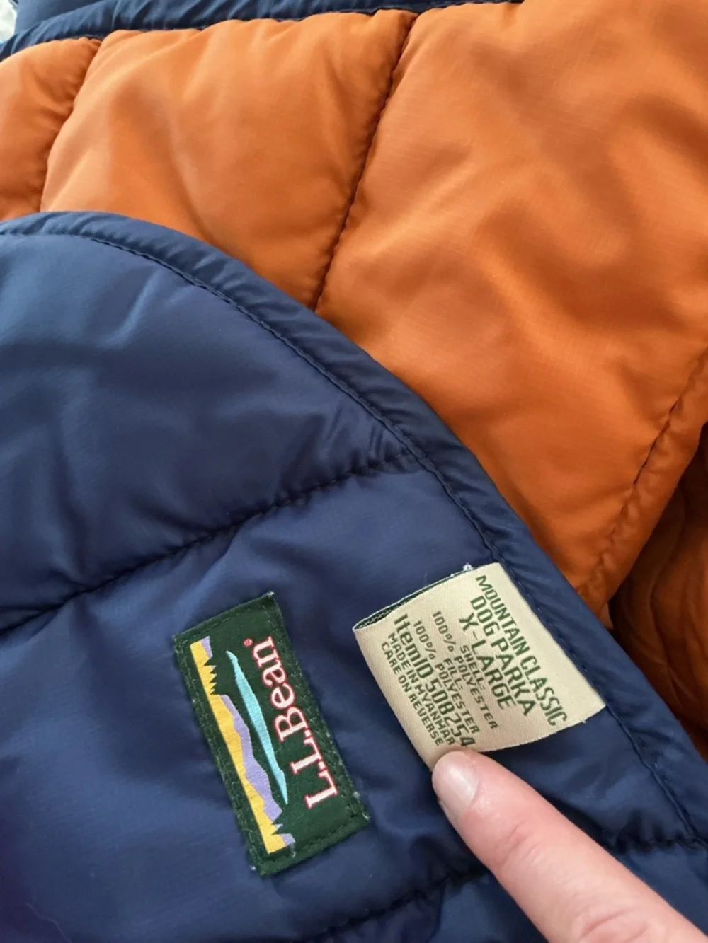 L.L. Bean Quilted Mountain Classic Reversible Dog Parka XL
